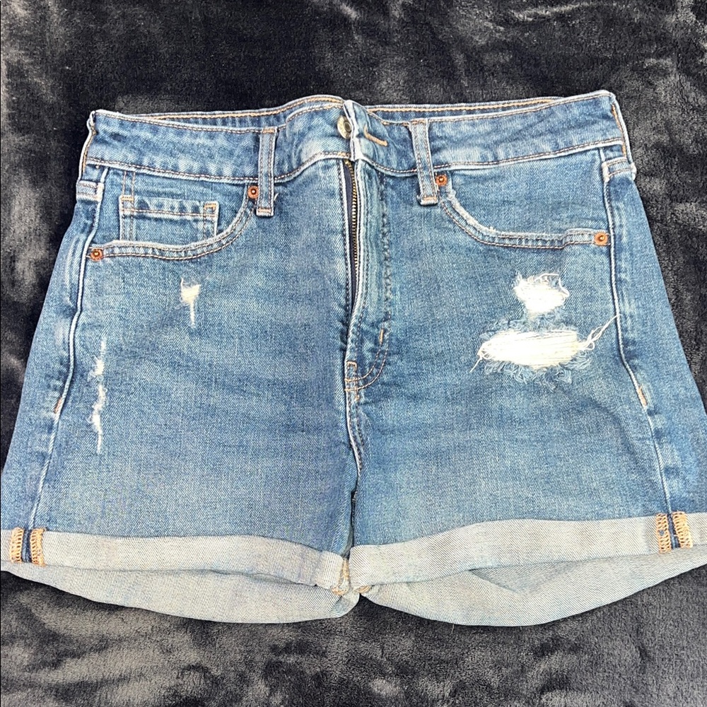 Old Navy Blue Distressed Jean Shorts Size 8
